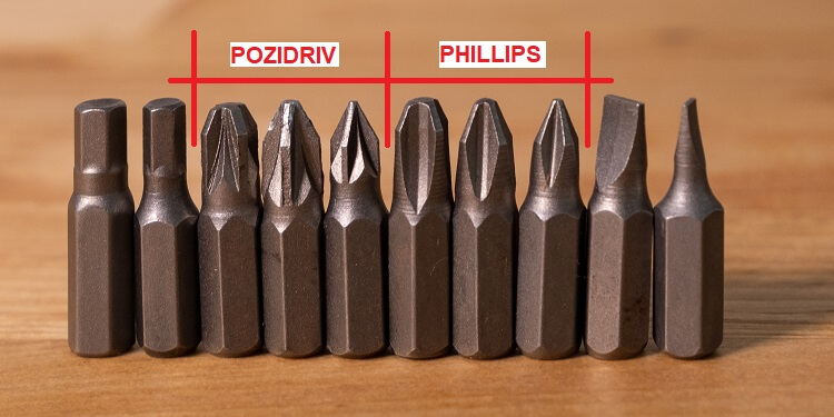 Phillips und Pozidriv Abtrieb